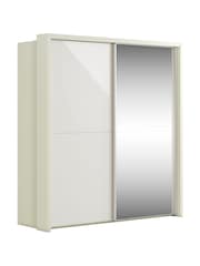Wiemann White Peyton Glass and Mirror Sliding 2.1m Sliding Semi Fitted Wardrobe - Image 2 of 2