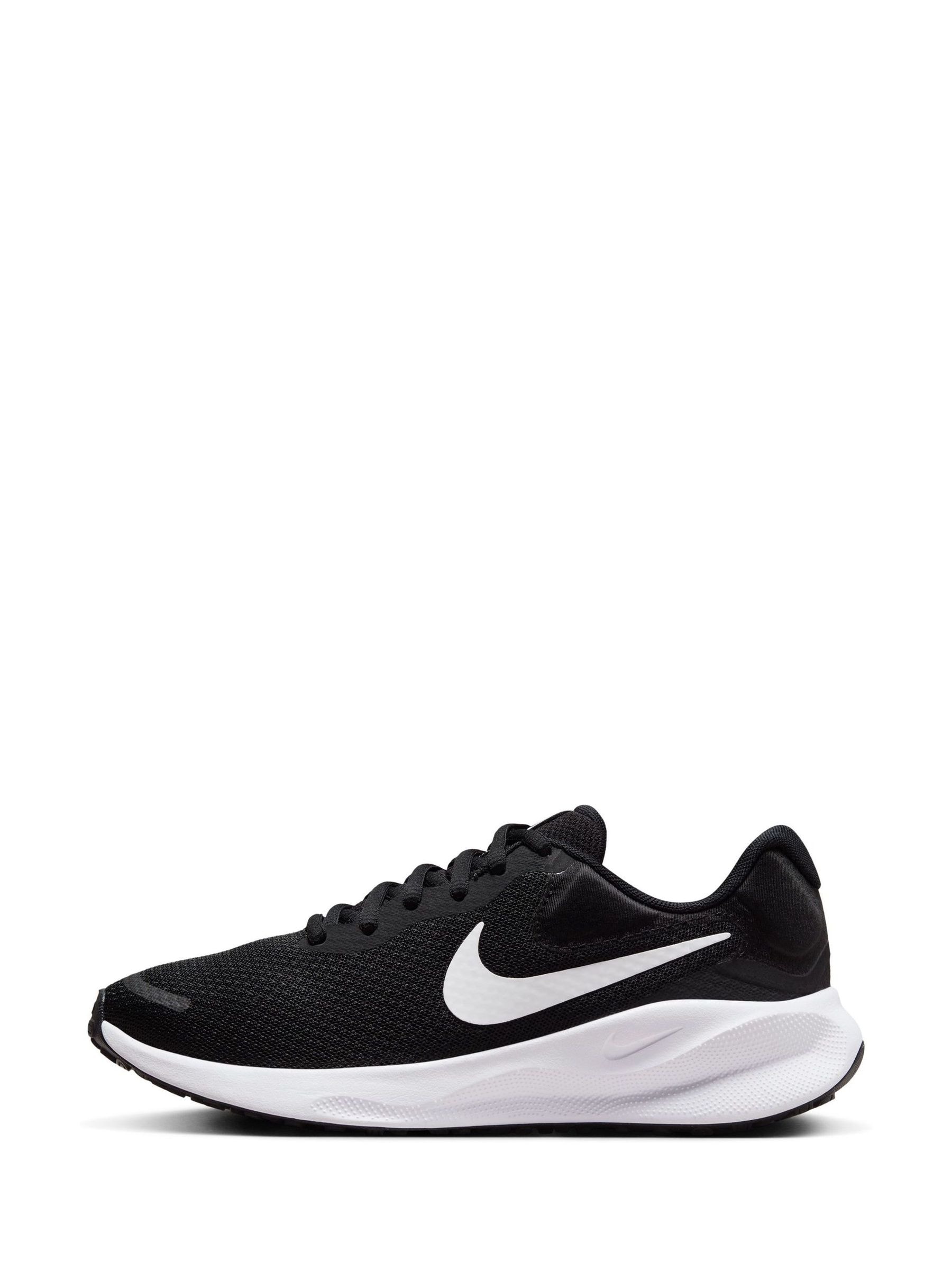 Nike Black White Revolution 7 Road Running Trainers