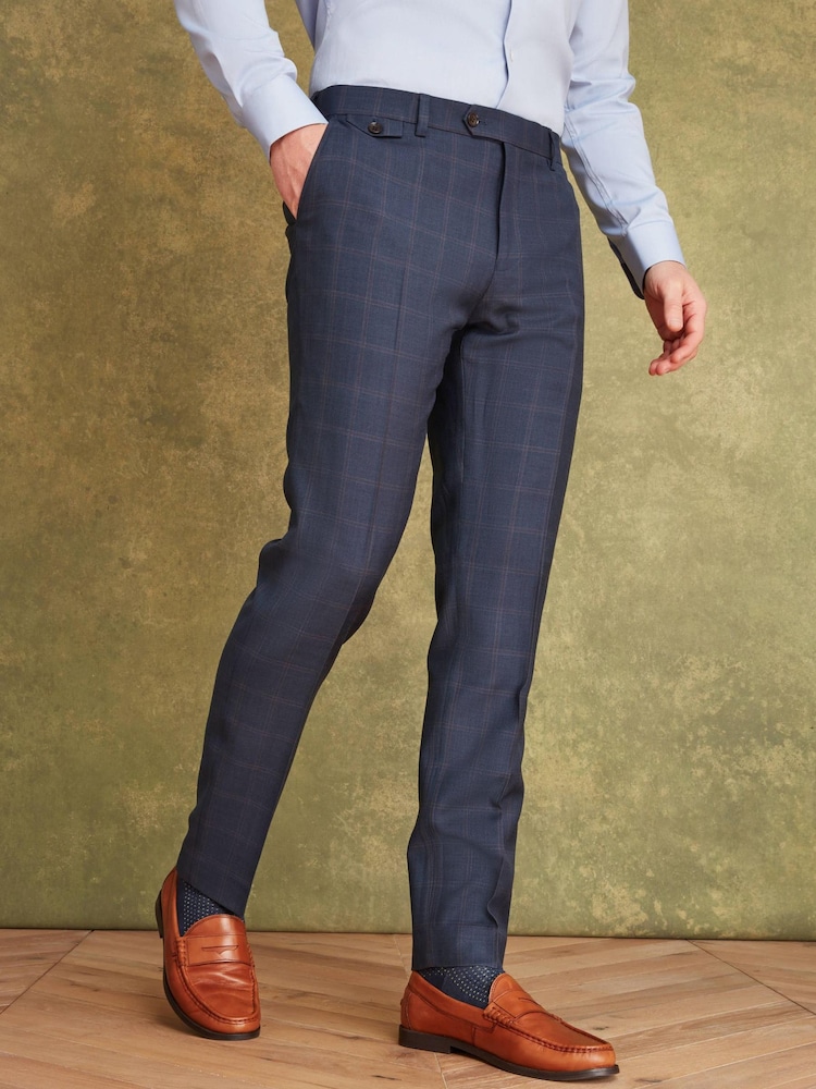 Joules Navy/Rust Slim Fit Wool Suit: Trousers - Image 1 of 8 Joules Navy/Rust Slim Fit Wool Suit: Trousers - Image 1 of 8