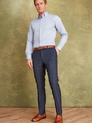 Joules Navy/Rust Slim Fit Wool Suit: Trousers - Image 4 of 8