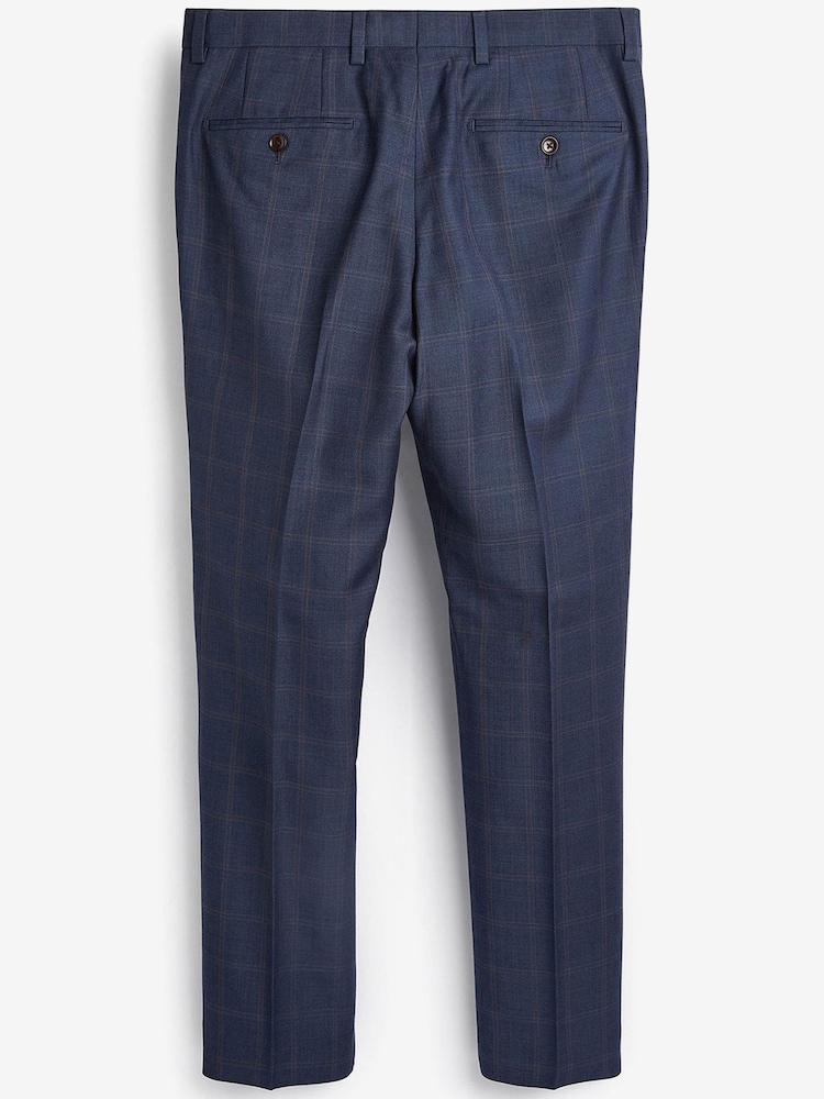Joules Navy/Rust Slim Fit Wool Suit: Trousers - Image 8 of 8