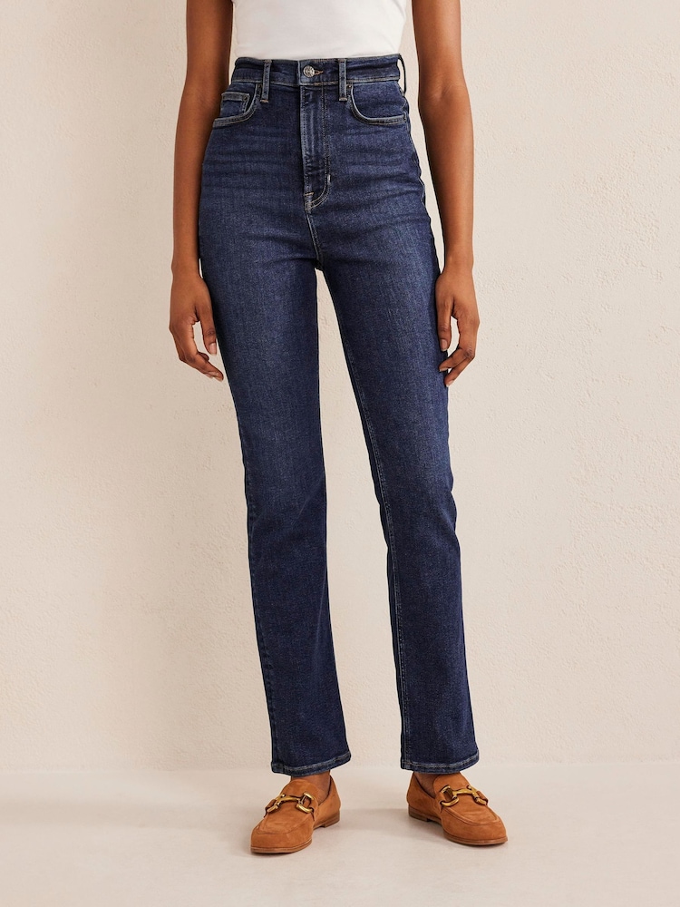 Boden Navy Blue High Rise True Straight Jeans - Image 1 of 8