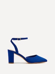 Linzi Blue Chrome Carrie Open Back Court Block Heels - Image 2 of 5