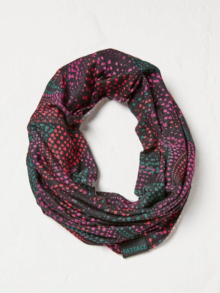 FatFace Black Large Waves Print Multi Snood - Image 1 of 2 FatFace Black Large Waves Print Multi Snood - Image 1 of 2