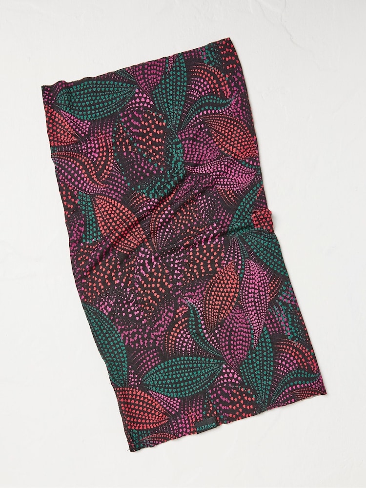 FatFace Black Large Waves Print Multi Snood - Image 2 of 2 FatFace Black Large Waves Print Multi Snood - Image 2 of 2