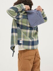 FatFace Green Hooded Check Shacket - Image 2 of 5