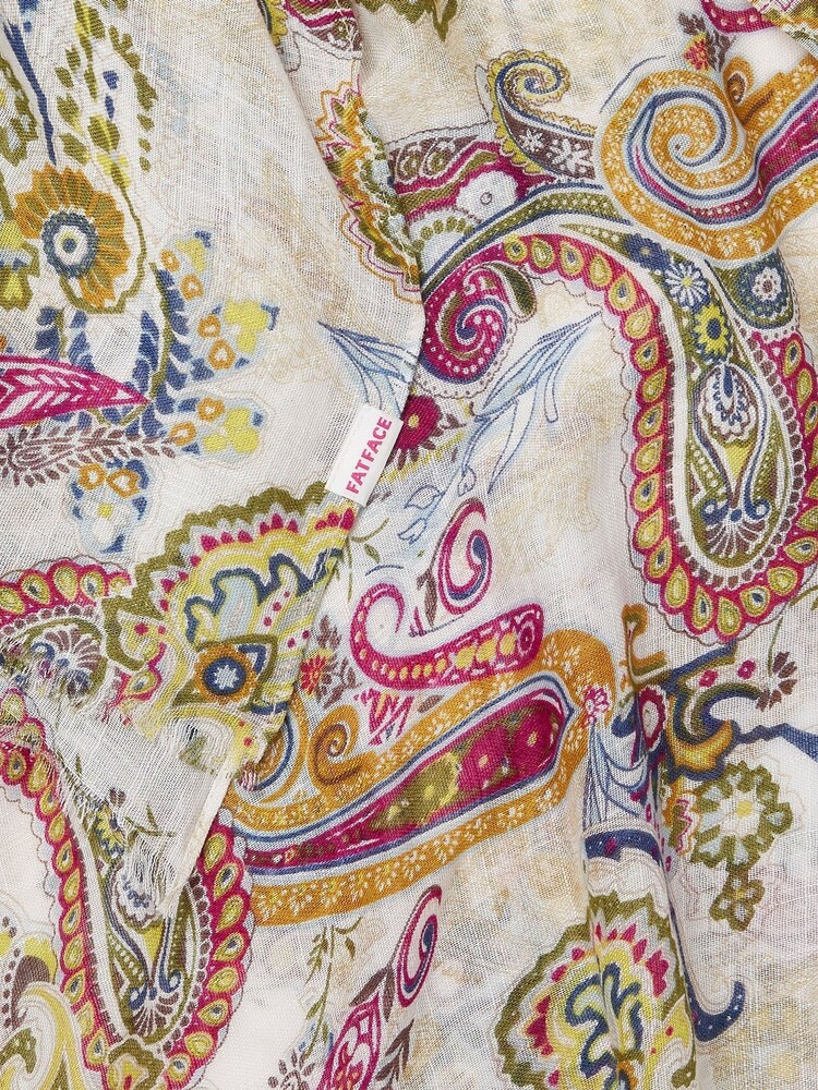 FatFace Bright White Paisley Scarf - Image 2 of 2