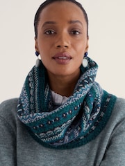 Seasalt Cornwall Green Falling Light Snood Scarf - Image 1 of 4