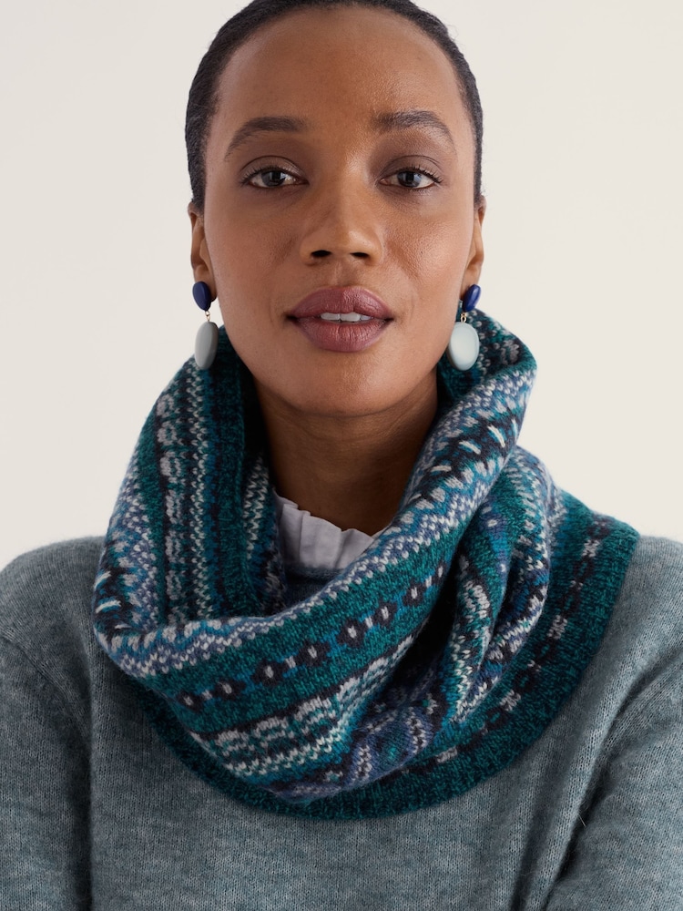 Seasalt Cornwall Green Falling Light Snood Scarf - Image 1 of 4