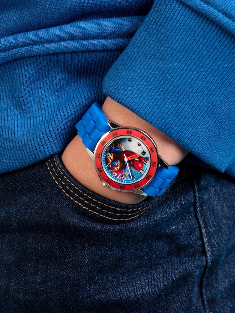 Peers Hardy Blue Disney Marvel Spiderman Blue Strap Watch - Image 3 of 3