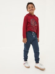 FatFace Perry Blue Cotton Panel Joggers - Image 1 of 4