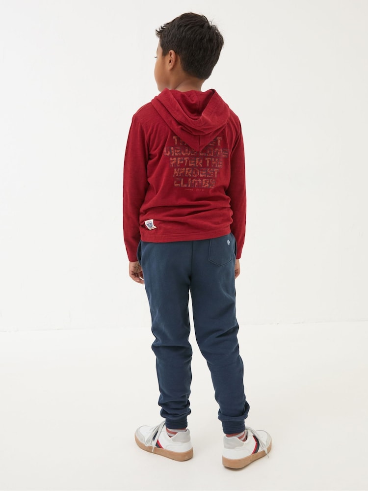 FatFace Perry Blue Cotton Panel Joggers - Image 2 of 4