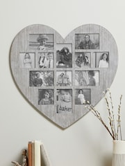 Grey Heart Shaped Collage Picture Frame - Image 1 of 5