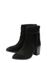 Ravel Black Suede Leather Block Heel Ankle Boots - Image 2 of 4
