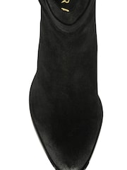 Ravel Black Suede Leather Block Heel Ankle Boots - Image 4 of 4