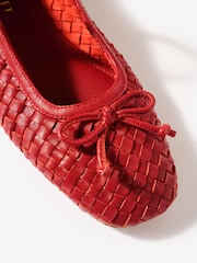 Mint Velvet Red Charley Leather Woven Pumps - Image 4 of 4