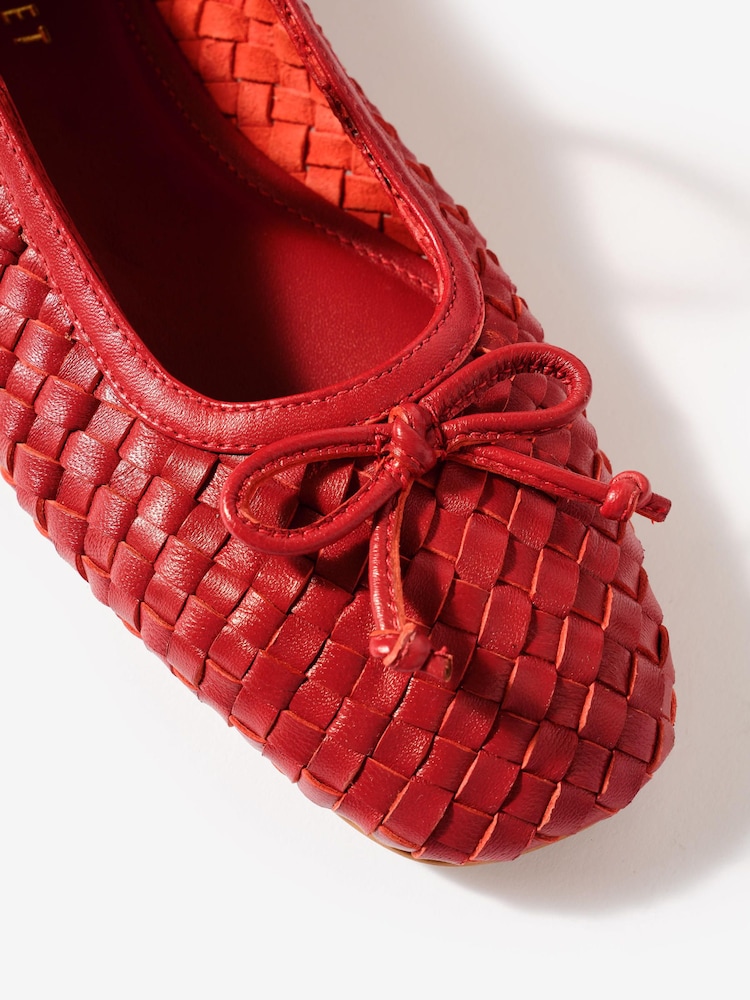 Mint Velvet Red Charley Leather Woven Pumps - Image 4 of 4 Mint Velvet Red Charley Leather Woven Pumps - Image 4 of 4