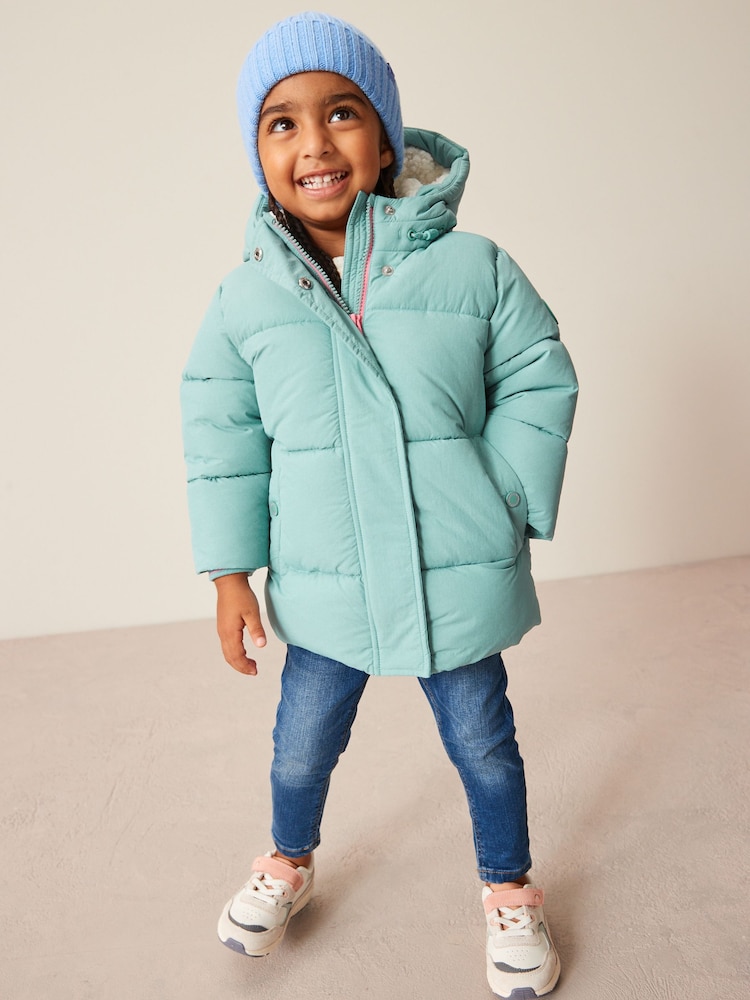 Teal Blue Shower Resistant Padded Coat (3mths-7yrs) - Image 1 of 12