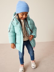 Teal Blue Shower Resistant Padded Coat (3mths-7yrs) - Image 2 of 12