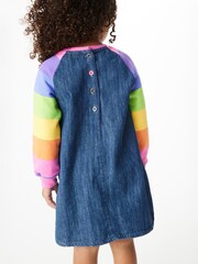 Bright Stripe Rainbow Raglan Denim Dress (3mths-7yrs) - Image 2 of 5