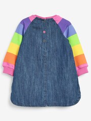 Bright Stripe Rainbow Raglan Denim Dress (3mths-7yrs) - Image 4 of 5