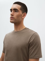 Brown Neutral Regular Fit 100% Cotton Essential Regular Crew Neck T-Shirt - Image 3 of 6