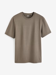 Brown Neutral Regular Fit 100% Cotton Essential Regular Crew Neck T-Shirt - Image 4 of 6