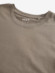 Brown Neutral Regular Fit 100% Cotton Essential Regular Crew Neck T-Shirt - Image 5 of 6