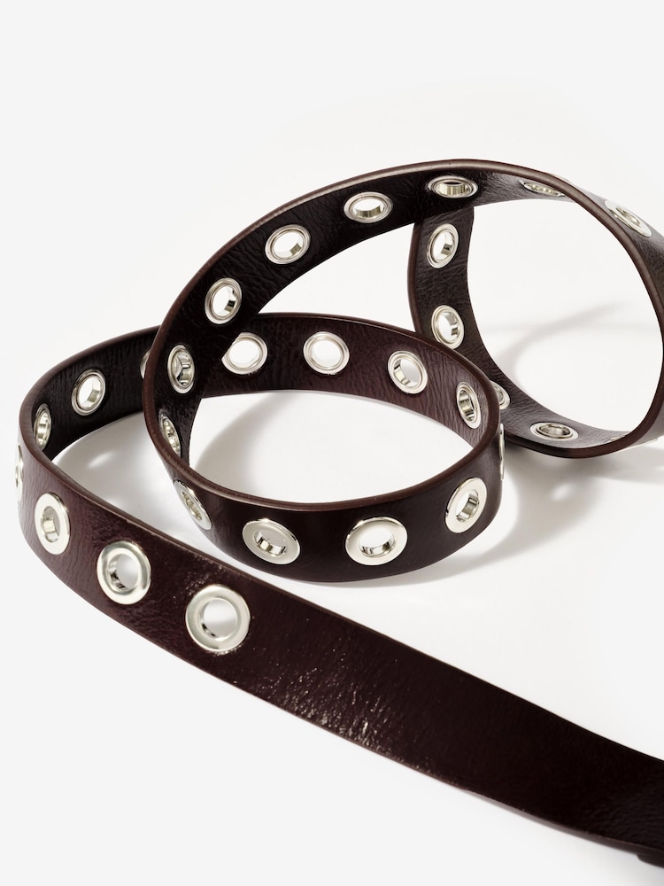 Mint Velvet Red Suede Eyelet Belt - Image 3 of 3 Mint Velvet Red Suede Eyelet Belt - Image 3 of 3