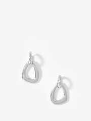 Mint Velvet Silver Tone Sculpted Drop Earrings - Image 1 of 3