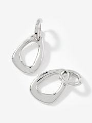 Mint Velvet Silver Tone Sculpted Drop Earrings - Image 2 of 3