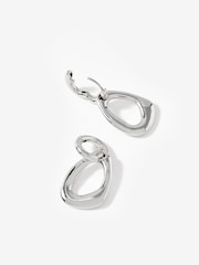 Mint Velvet Silver Tone Sculpted Drop Earrings - Image 3 of 3