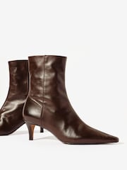 Mint Velvet Brown Chloe Leather Ankle Boots - Image 2 of 4