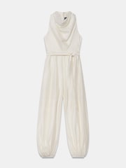 Mint Velvet Cream Sleeveless Linen Blend Belted Balloon Jumpsuit - Image 7 of 8