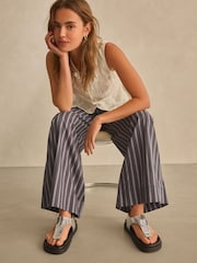 Silver Leather Toe Thong Footbed Sandals - Image 1 of 10