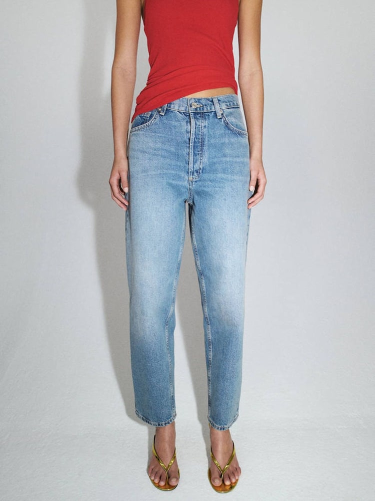 Mango Blue Barrel Leg Jeans - Image 1 of 7