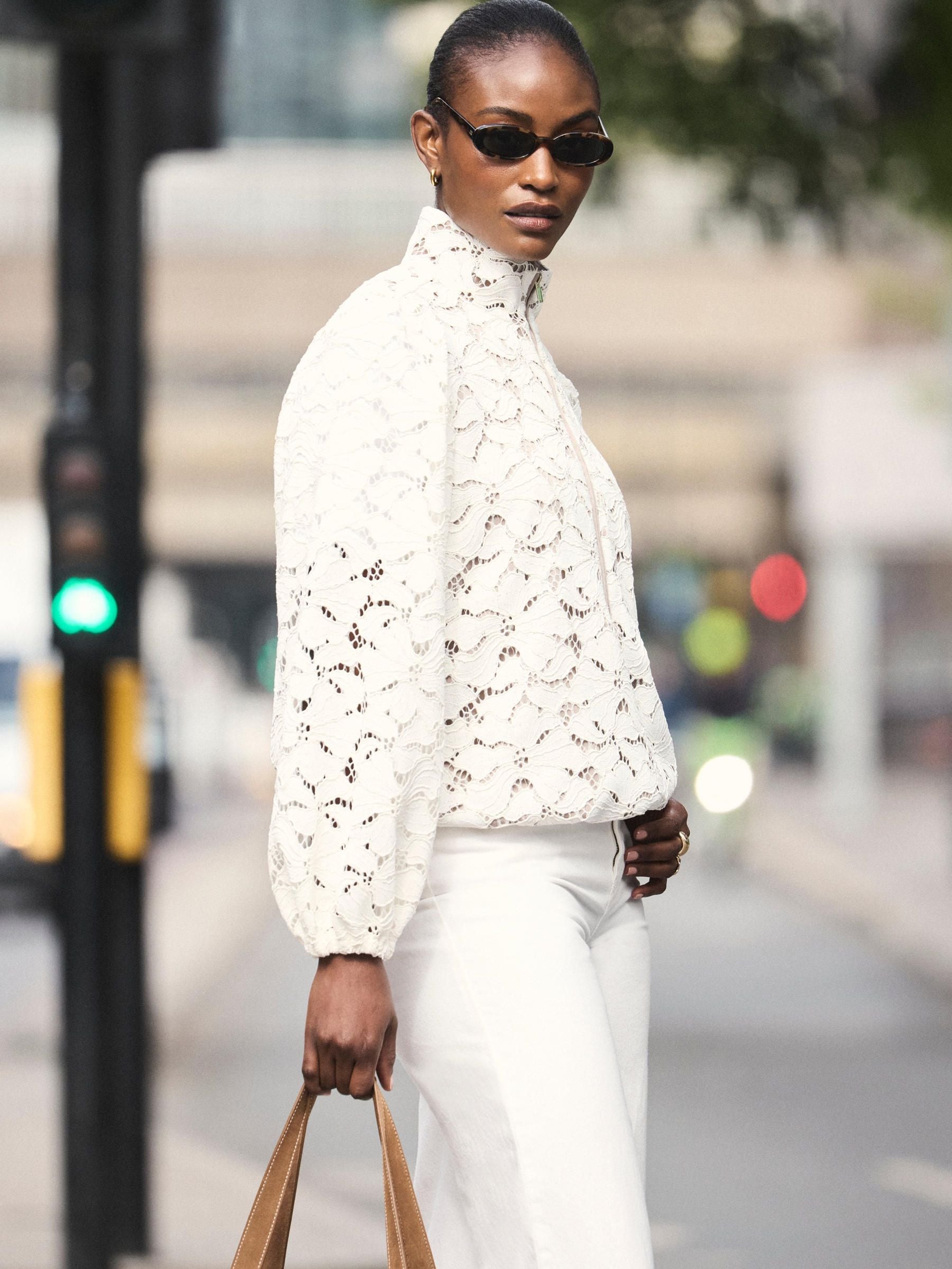 Buy Mint Velvet Natural Lace Zip Detail Bomber Blouse from Next USA