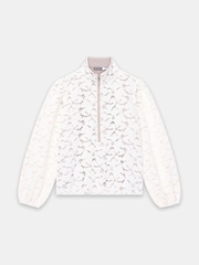 Mint Velvet Natural Lace Zip Detail Bomber Blouse - Image 7 of 8