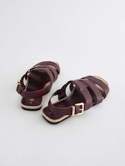Burgundy Red Leather Fisherman Sandals - Image 6 of 8