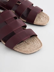 Burgundy Red Leather Fisherman Sandals - Image 7 of 8