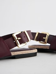 Burgundy Red Leather Fisherman Sandals - Image 8 of 8