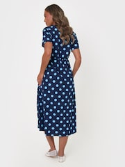Threadbare Blue Jersey Midi Smock Dress With Pockets - Image 2 of 4