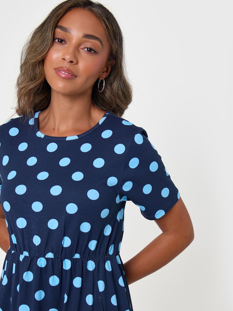 Threadbare Blue Jersey Midi Smock Dress With Pockets - Image 4 of 4 Threadbare Blue Jersey Midi Smock Dress With Pockets - Image 4 of 4