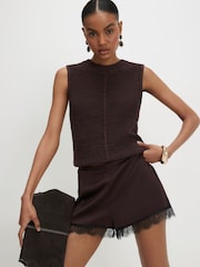 River Island Brown Knitted Sleeveless Tank Top - Image 1 of 4