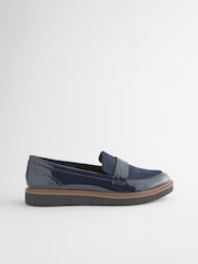 Navy Blue Forever Comfort® Brogue Detail Chunky Sole Loafers - Image 3 of 8
