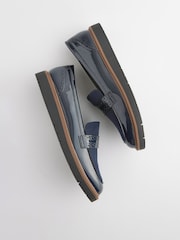 Navy Blue Forever Comfort® Brogue Detail Chunky Sole Loafers - Image 6 of 8