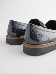 Navy Blue Forever Comfort® Brogue Detail Chunky Sole Loafers - Image 8 of 8