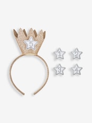 JoJo Maman Bébé Gold Birthday Crown Headband - Image 2 of 4