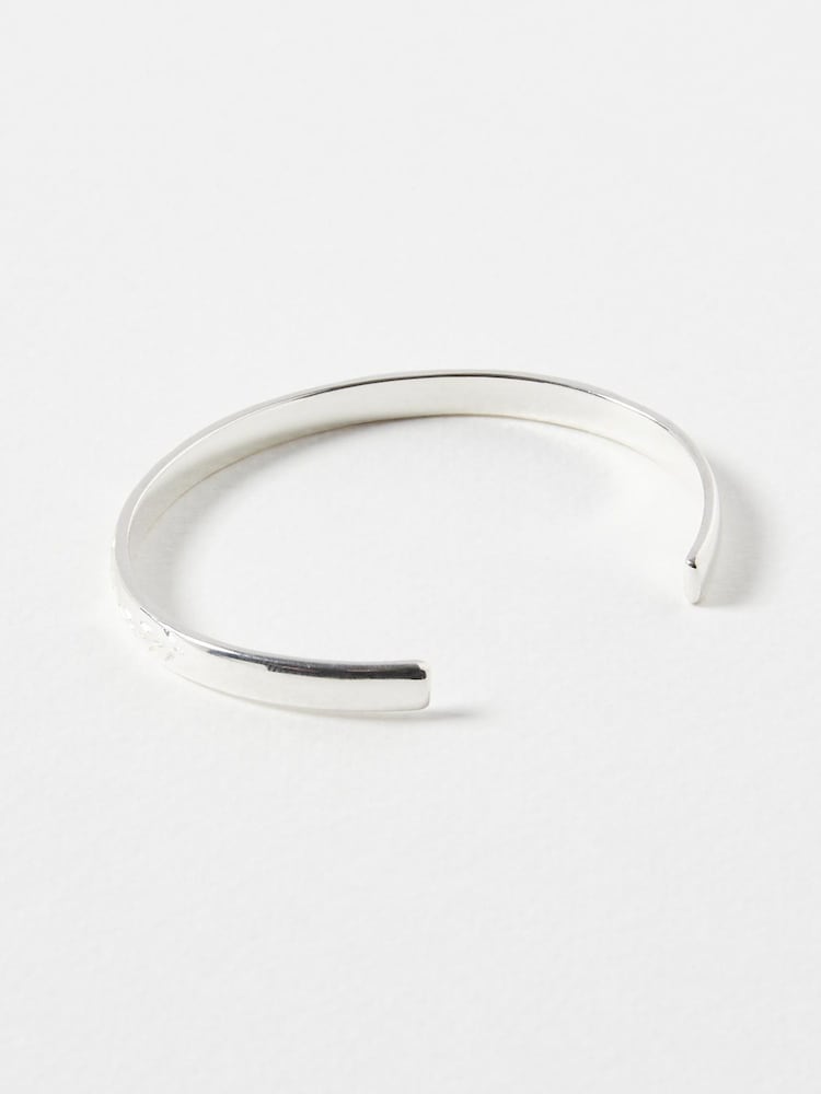 Oliver Bonas Silver Plated Sarah Floral Vintage Engraving Bangle - Image 2 of 4
