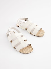 White Leather Fisherman Sandals - Image 3 of 7